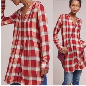 Anthropologie Akemi + Kin plaid tunic dress shirt new with tags
